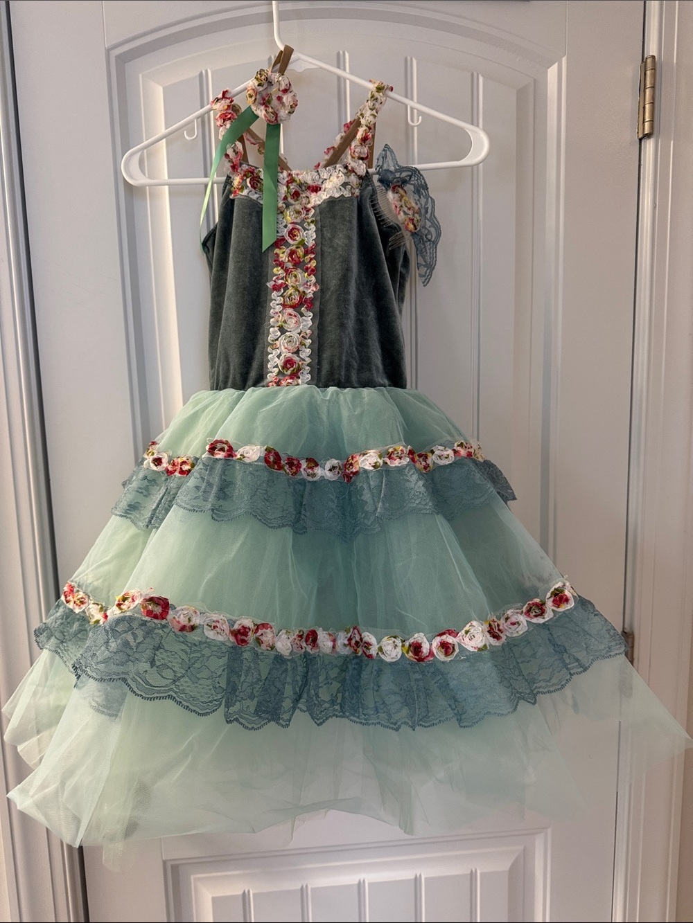 Revolution Mint and Teal Floral Tulle Girls' Costume Dress
